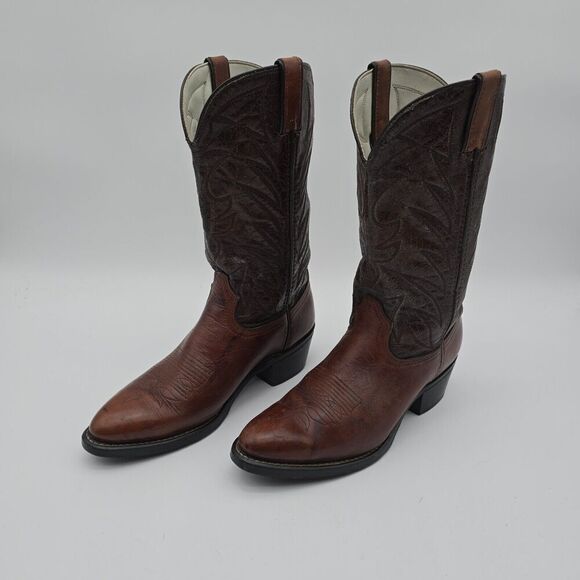 Durango Cowboy Boots Mens 9.5 D Brown Red Leather Western USA Vintage - Picture 4 of 11